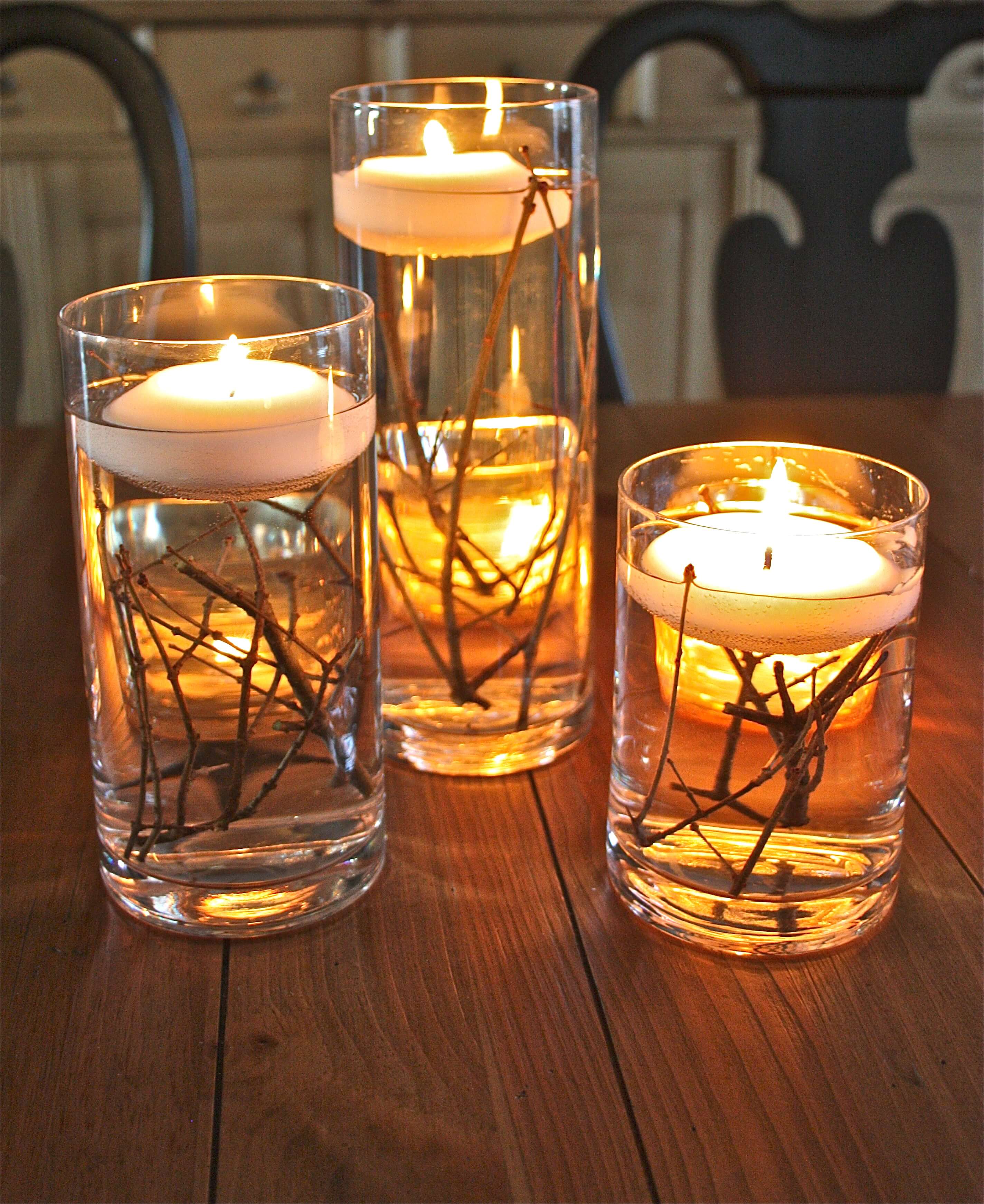 DIY kitchen candles for fall decor or Thanksgiving meals